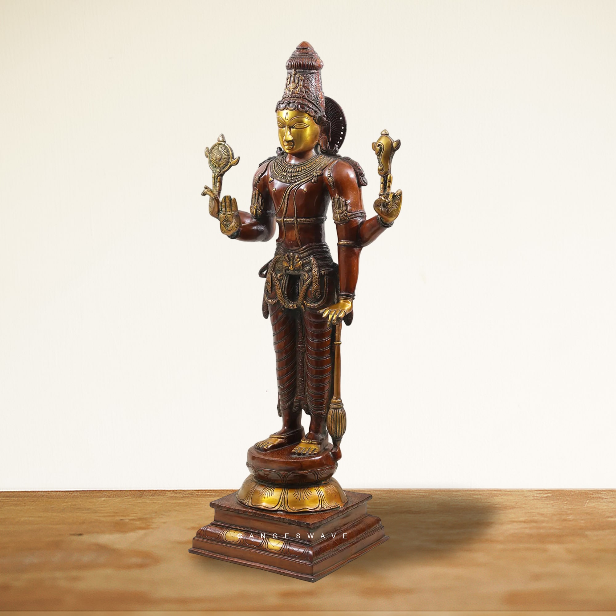 Vishnu Superfine Brass Statue - 37 inches - Image 3