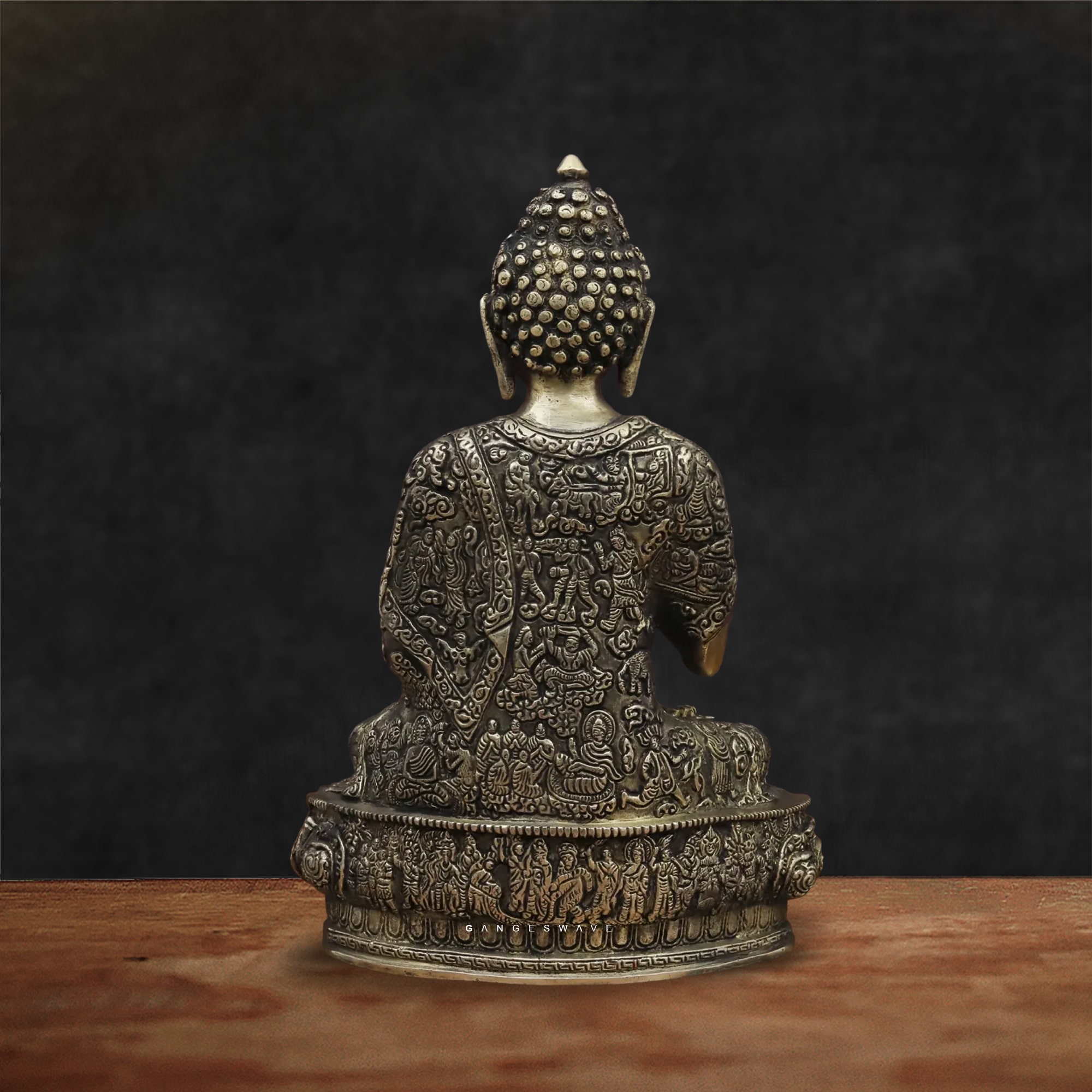 Buddha Handcrafted Brass Statue - 12.5 inches - Image 4