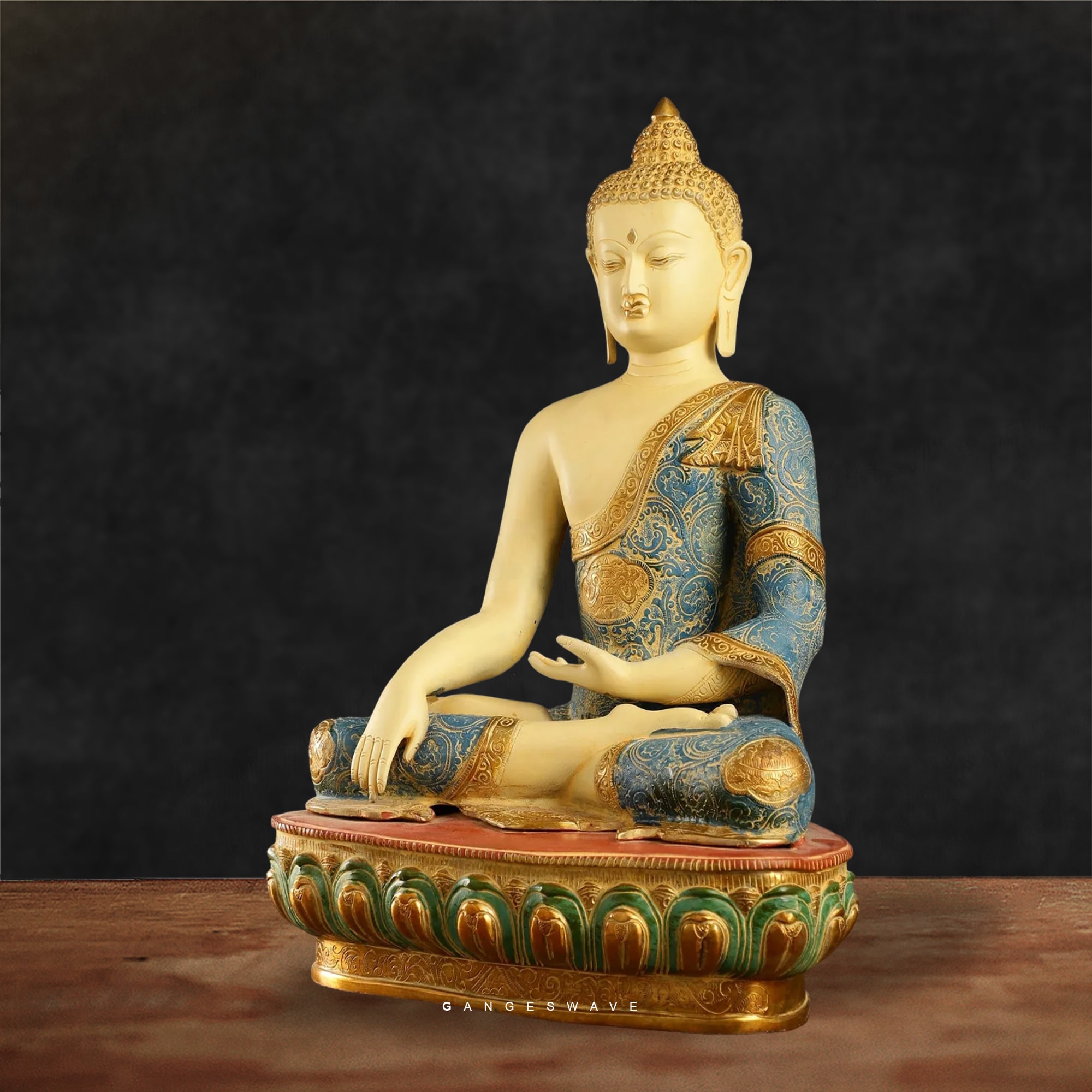 Handpainted Tibetian Buddha Brass Statue-22 inches - Image 2