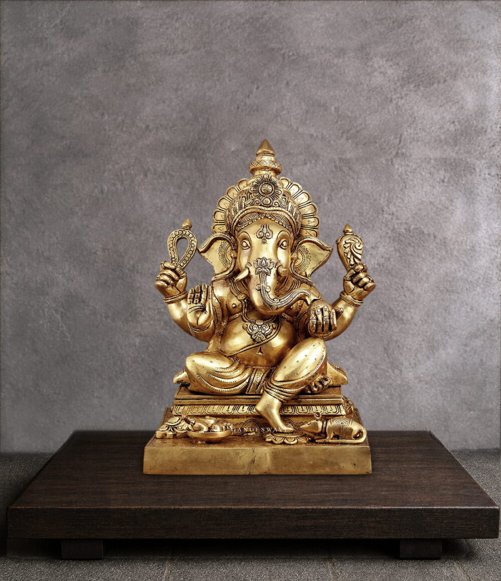 Superfine Brass Ganesh Murti - 12 inches