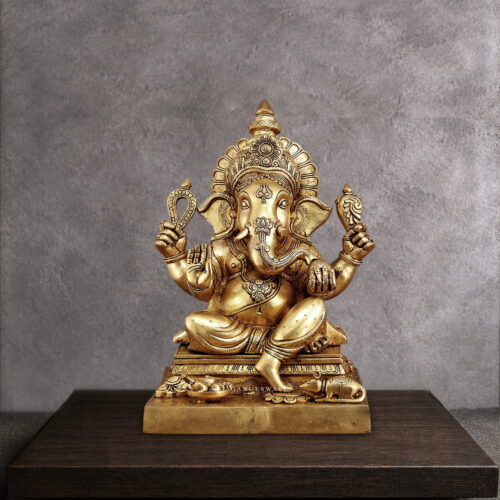 Superfine Brass Ganesh Murti - 12 inches