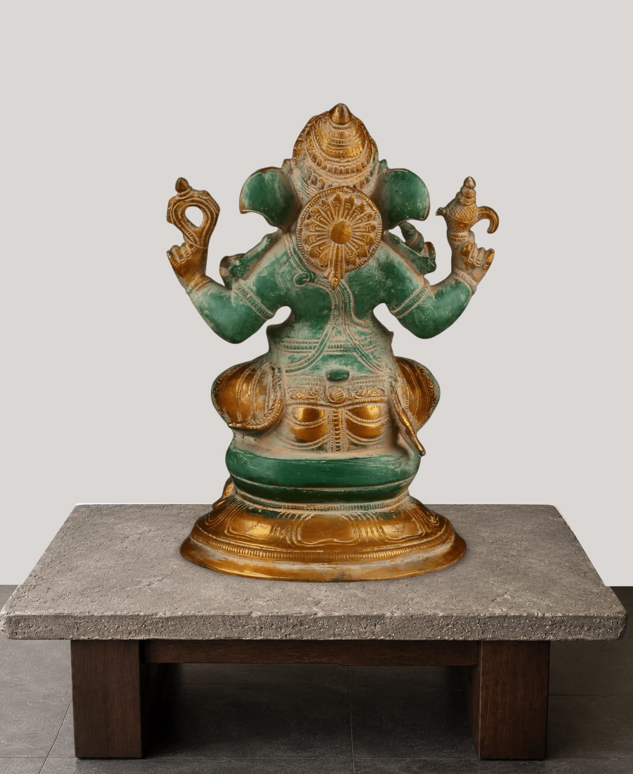 Vintage Green Ganesh Statue - 9.5" - Image 2