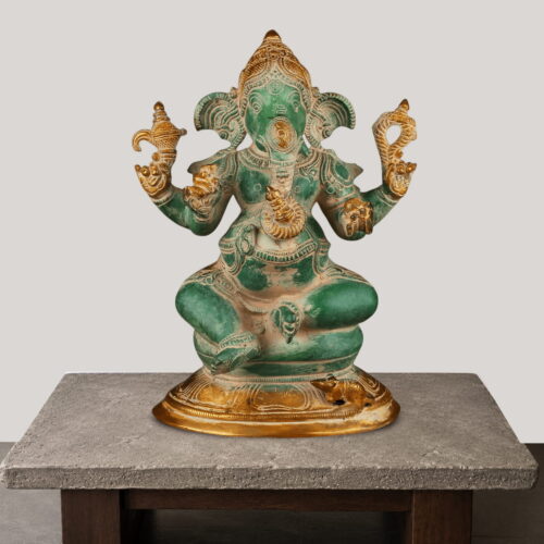 Superfine Ganesh Brass Murti - 14 inches