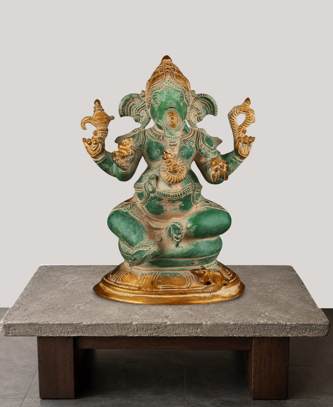 Superfine Ganesh Brass Murti - 14 inches
