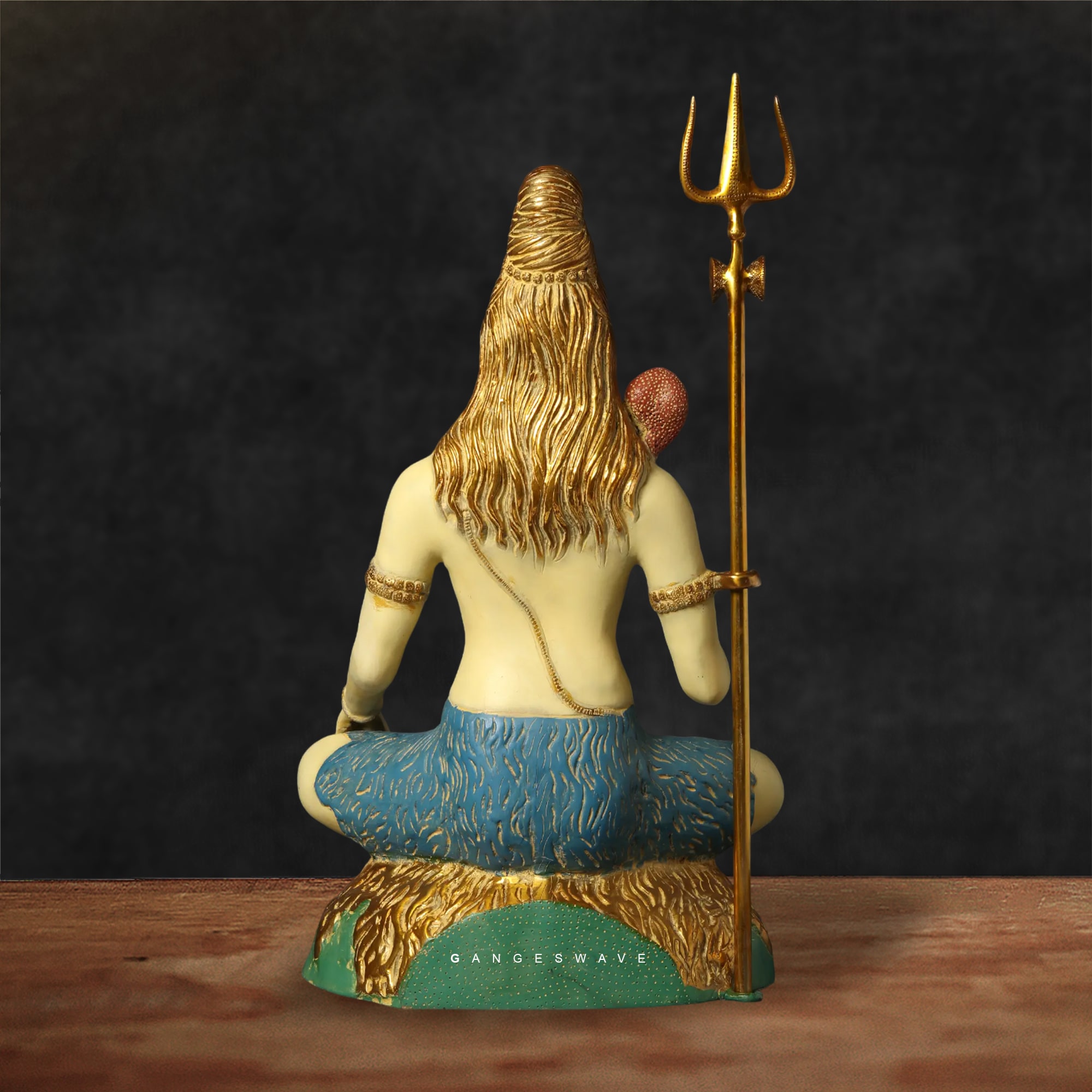 Brass Shiva Statue Handpainted - 22 inches - Image 4