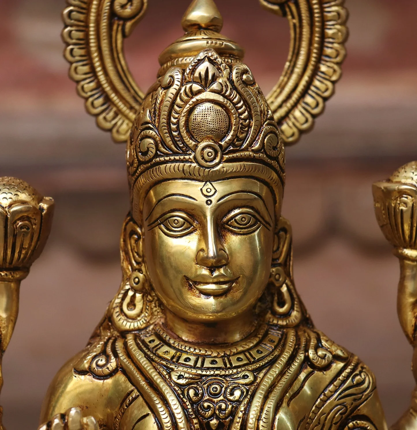 Ma Lakshmi Superfine Brass Idol - 15 inches - Image 2