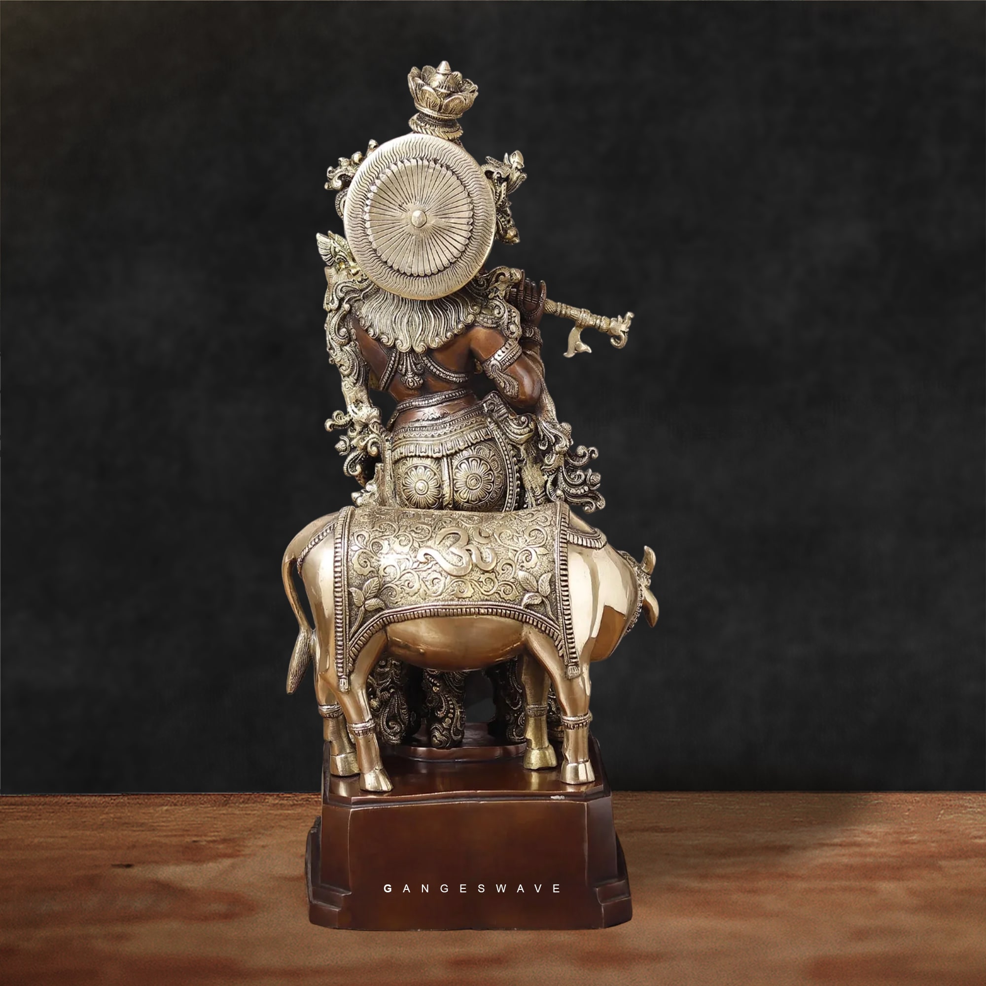 Krishna Artisanal Statue in Superfine Brass- 28 inches - Image 4