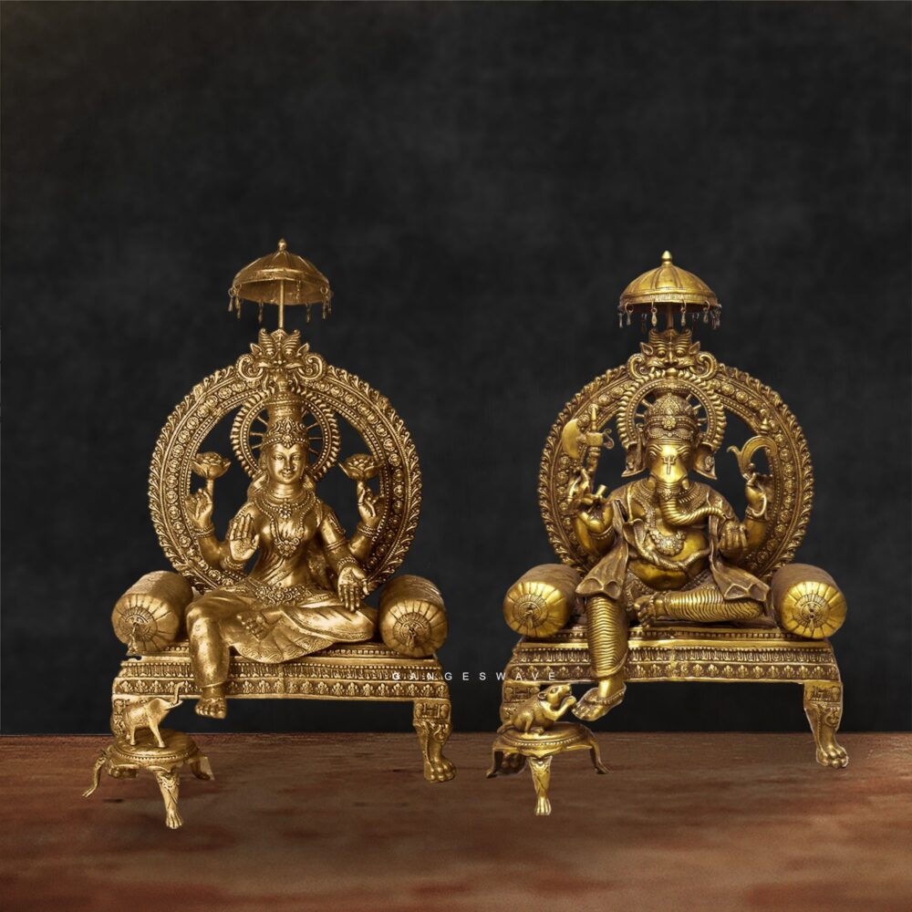 Ma Lakshmi Ganesh Brass Statue