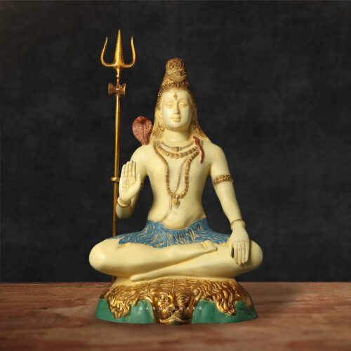 Handpainted Brass Shiva Statue