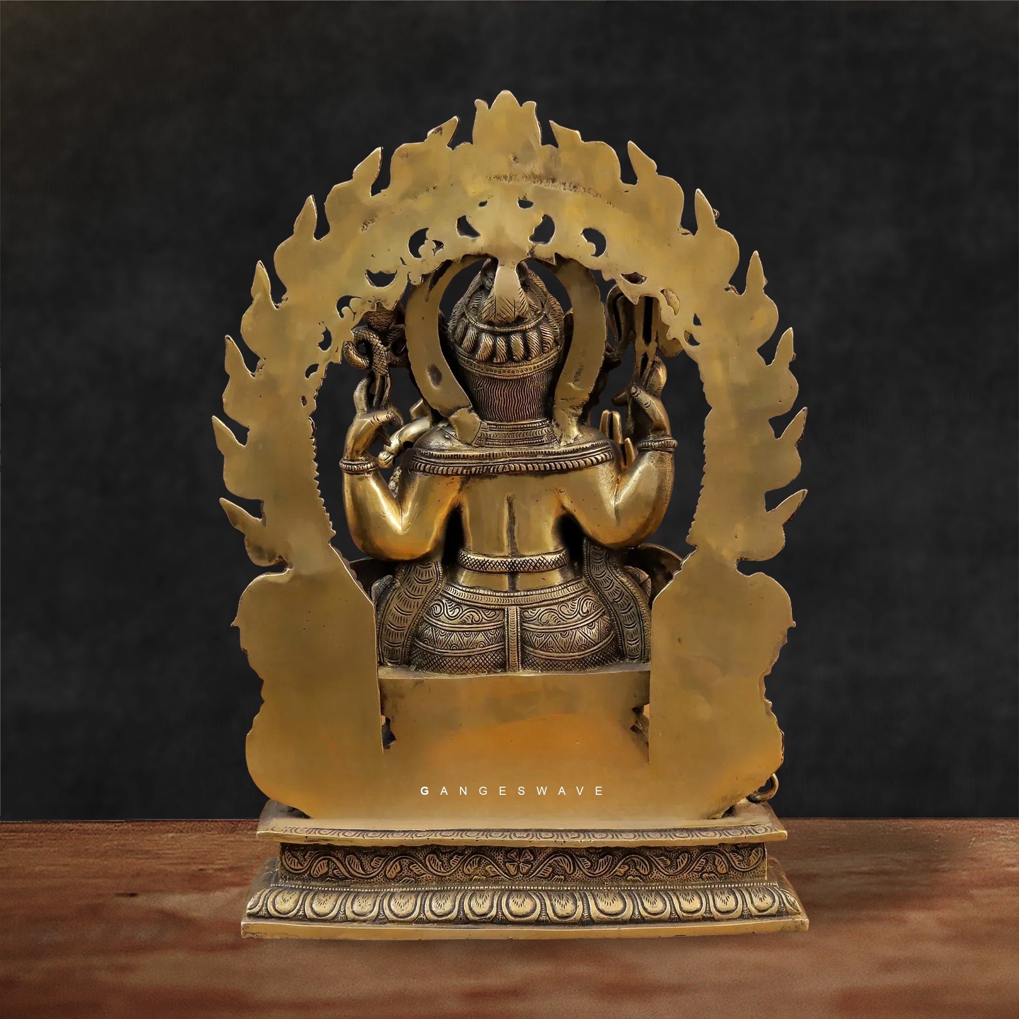 Exquisite Vintage Finished Ganesh Statue with mushak Pravhabali - 18.5 inches - Image 4