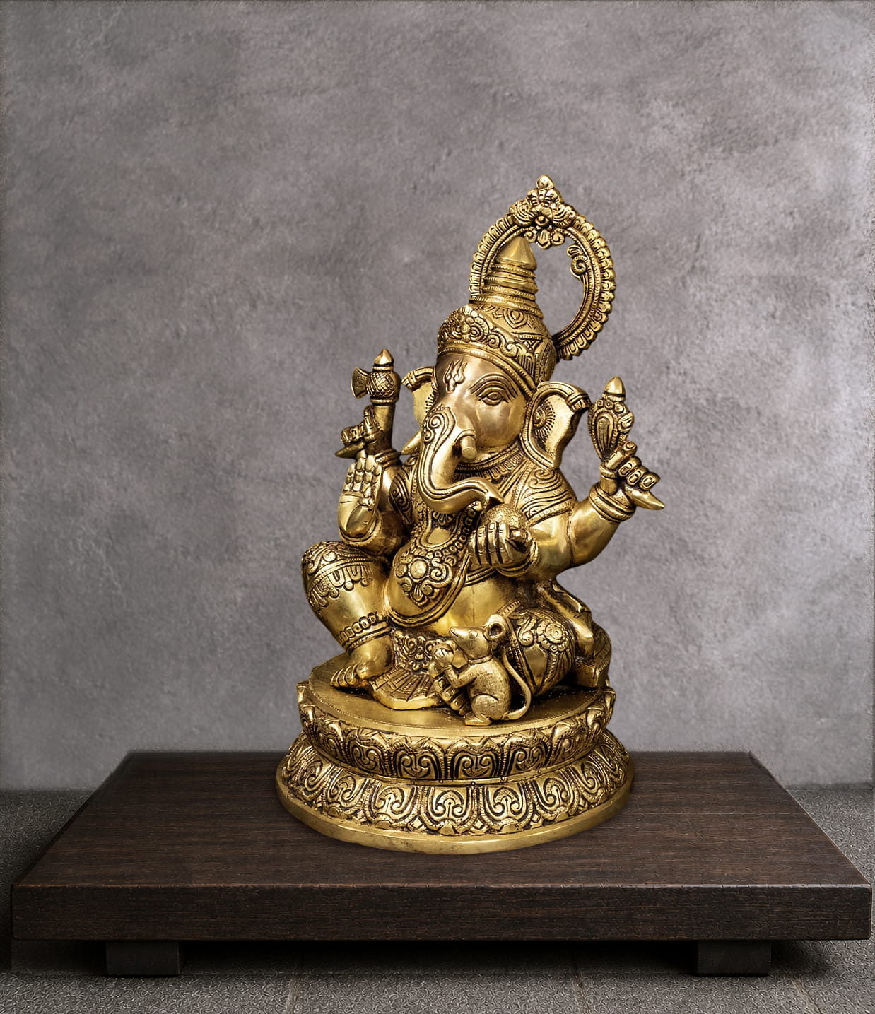 Superfine Ganesh Brass Murti - 14 inches - Image 2