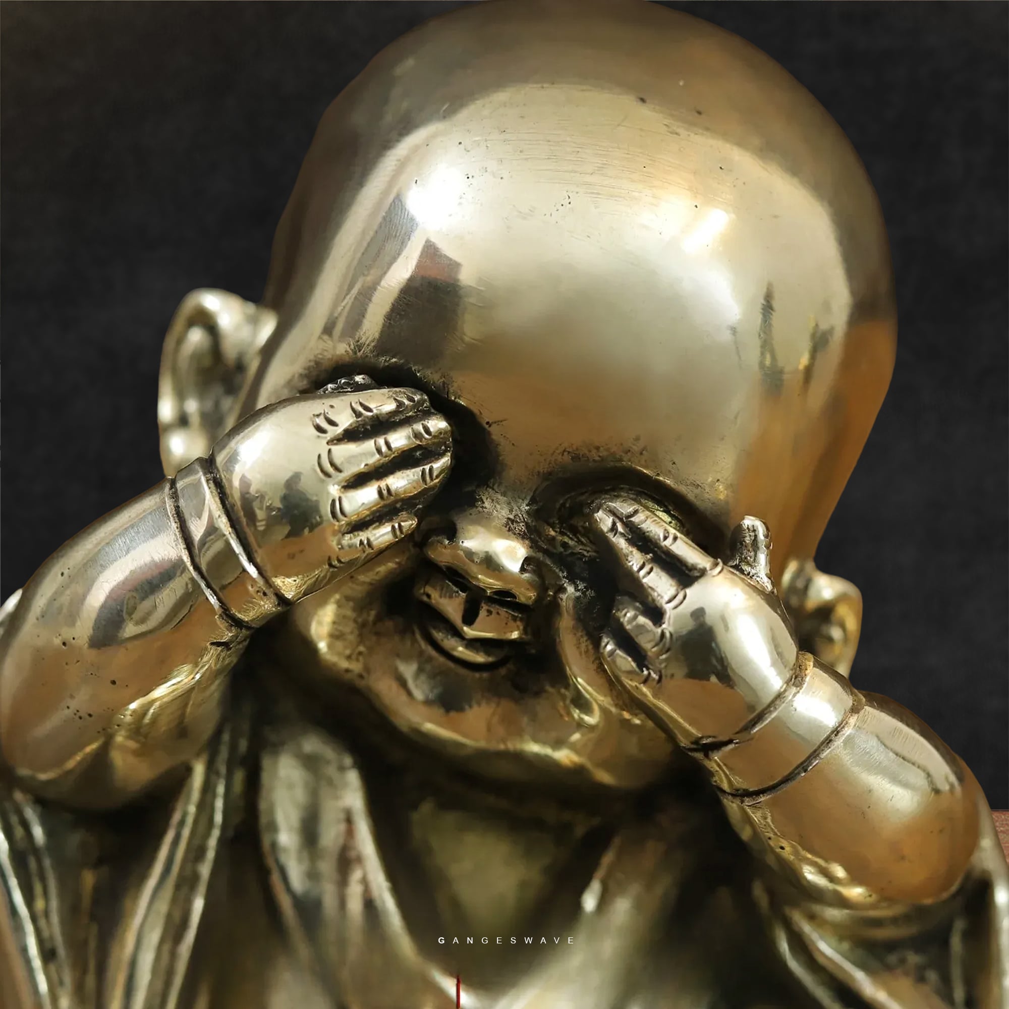 Happy Monks Brass Decor - 5 inches - Image 3