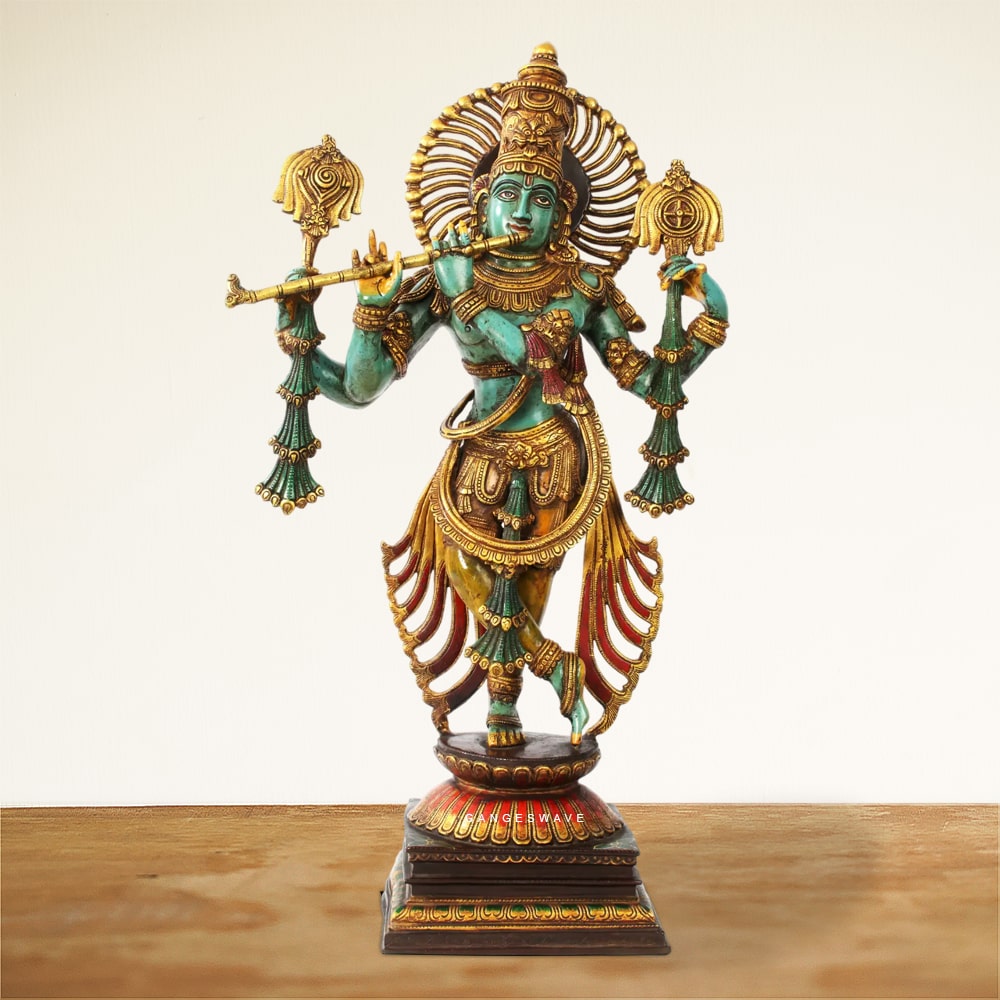 Vintage finished Krishna Statue
