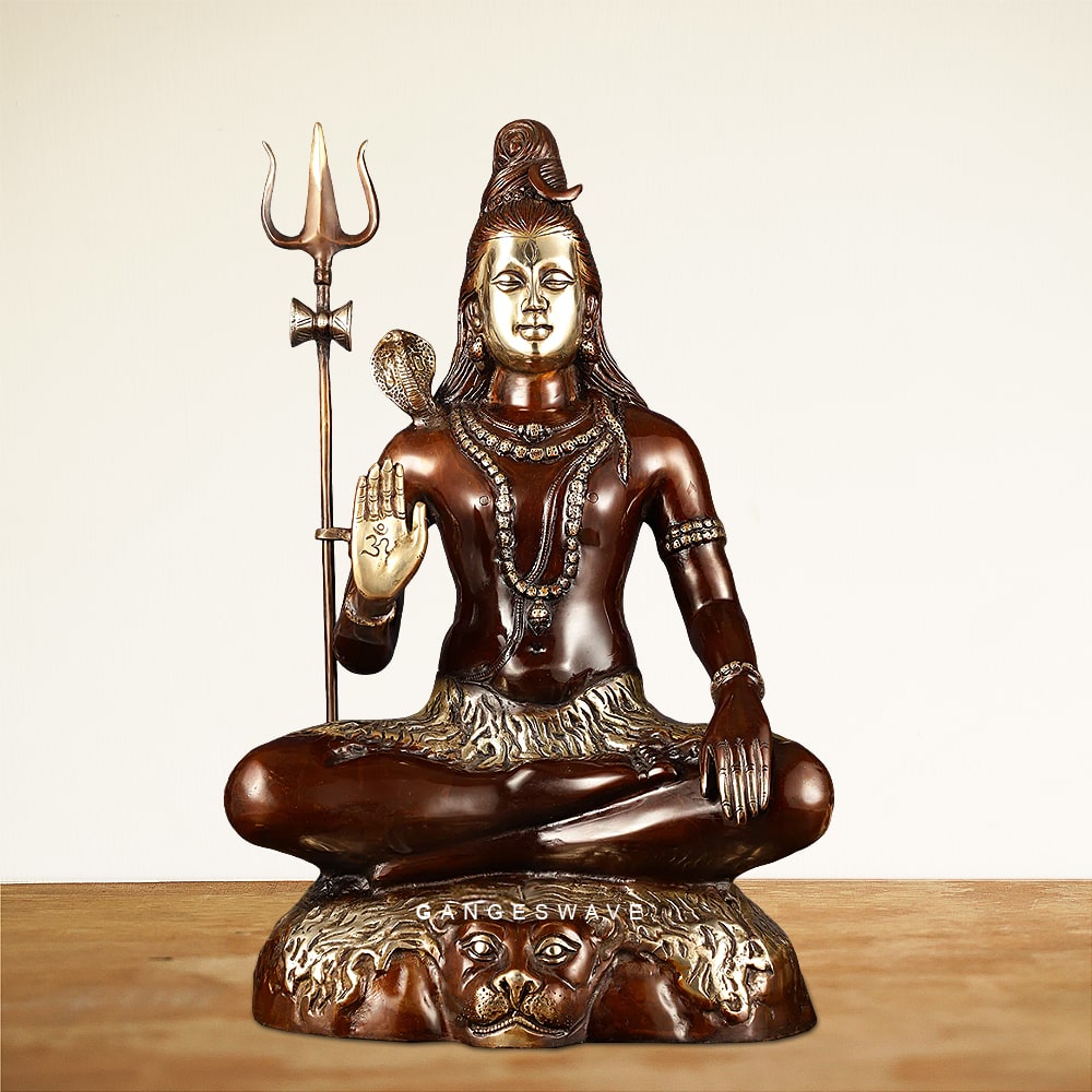 Antique Finished Shiva Brass Statue