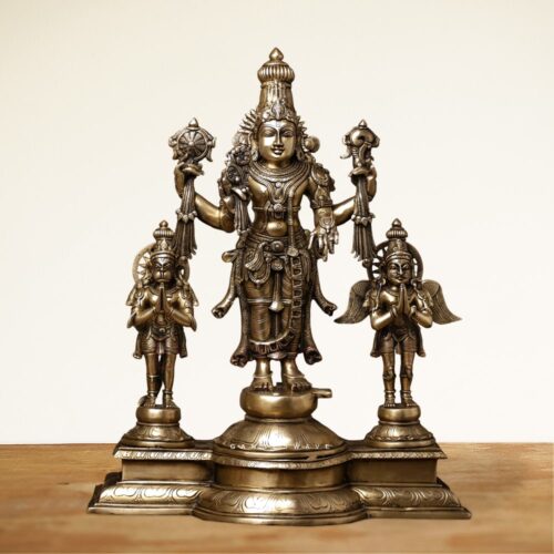 Vishnu Statue with Garuda and Hanuman