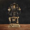 Black Vishnu Statue Sitting on Seshnaag