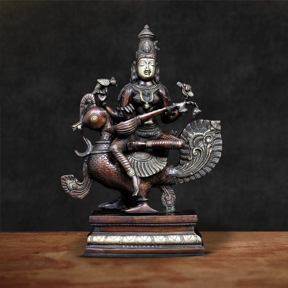 Artistic Brass Saraswati Statue