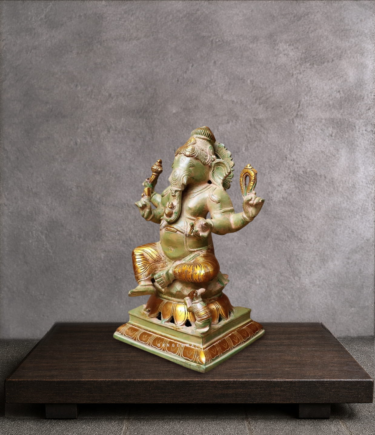 Ma Lakshmi Ganesh Brass Statue - 12 inches - Image 4