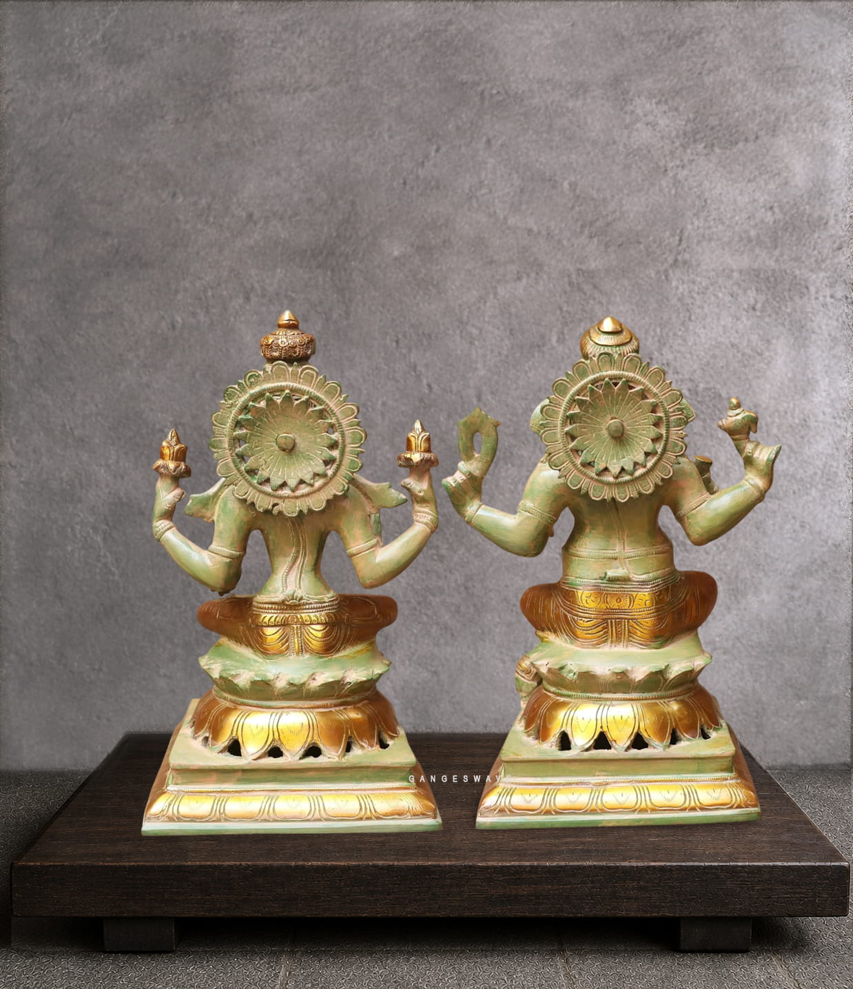 Ma Lakshmi Ganesh Brass Statue - 12 inches - Image 6