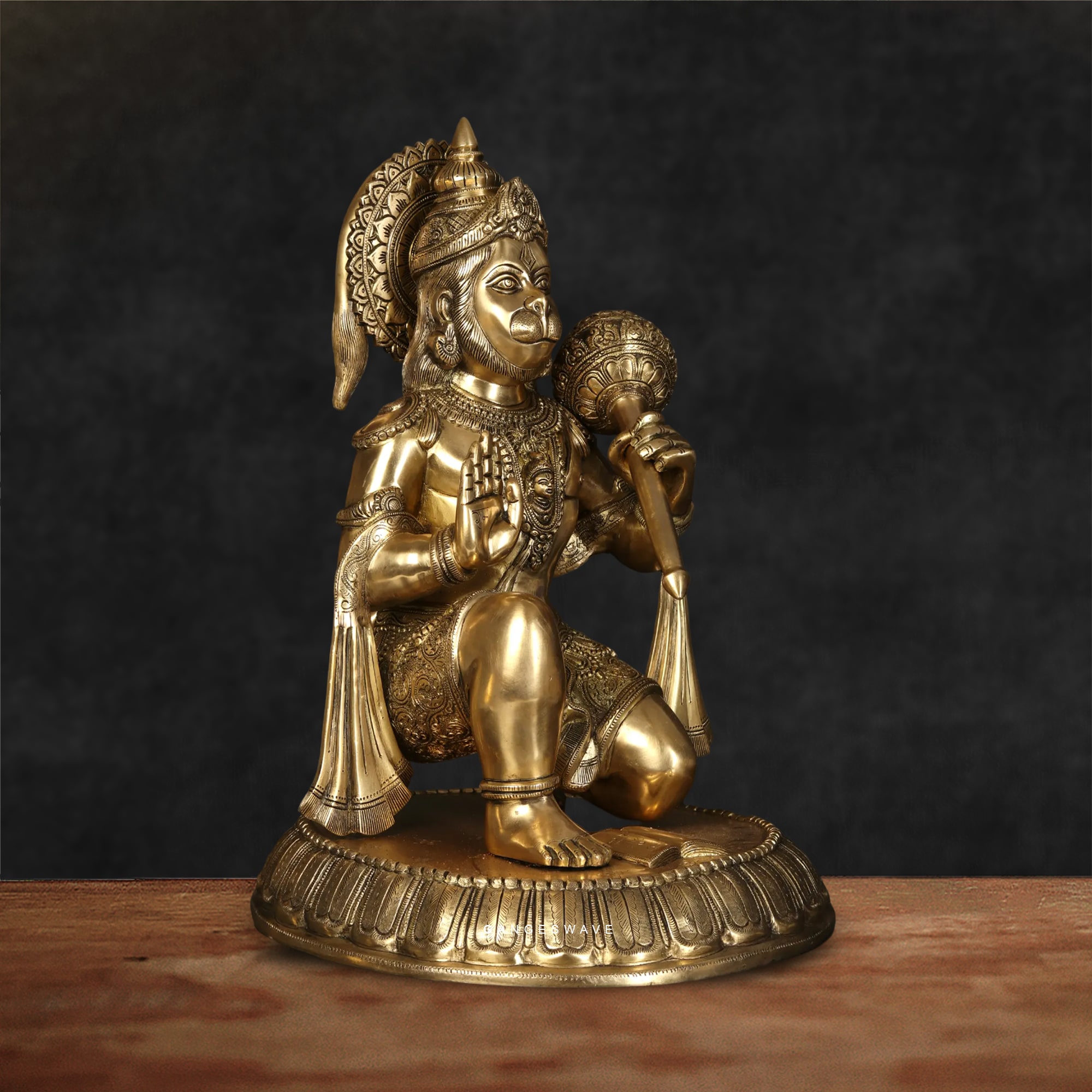 Large Superfine Brass Hanuman Statue - 21 inches - Image 4