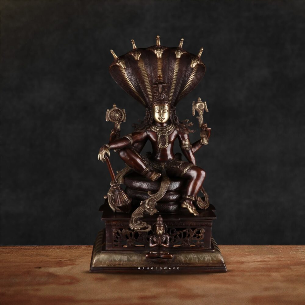 Dark Brown Vishnu Statue