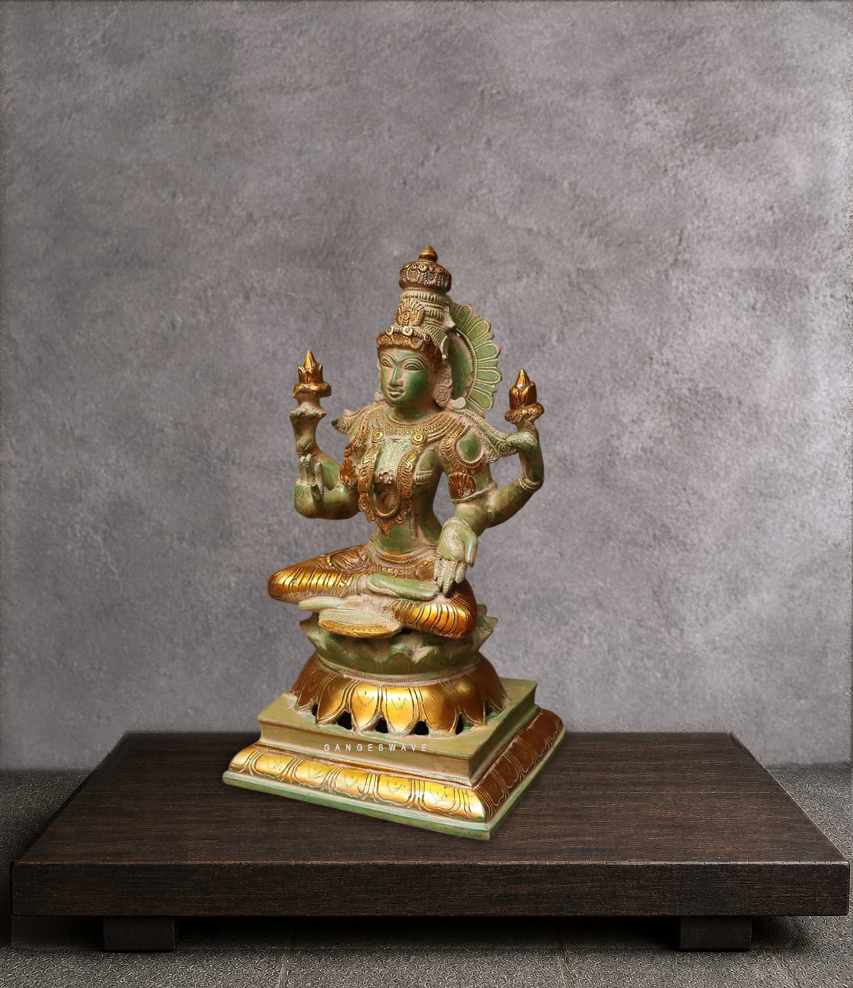 Ma Lakshmi Ganesh Brass Statue - 12 inches - Image 5