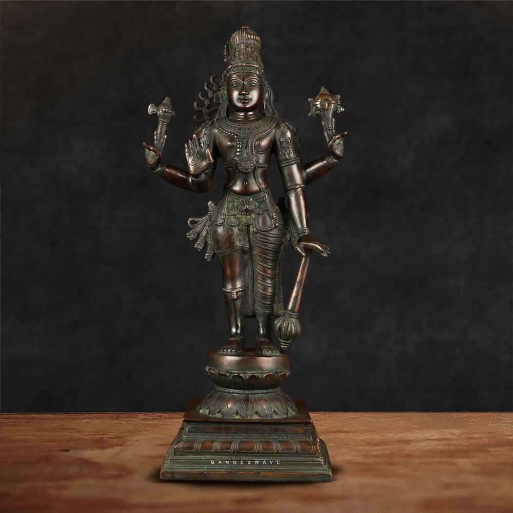 Vintage Finished Vishnu Statue