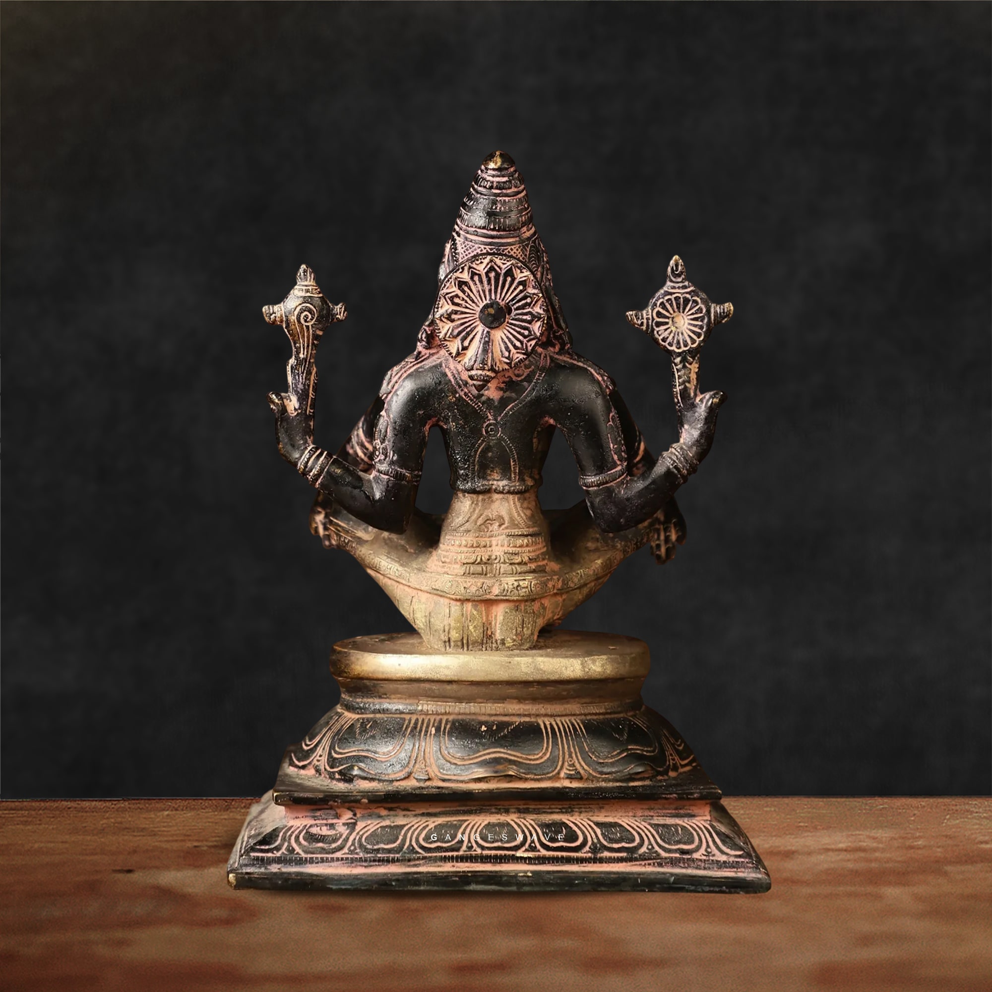 Vintage Finished Narasimha Statue in Yog Mudra-10.5 inches - Image 2
