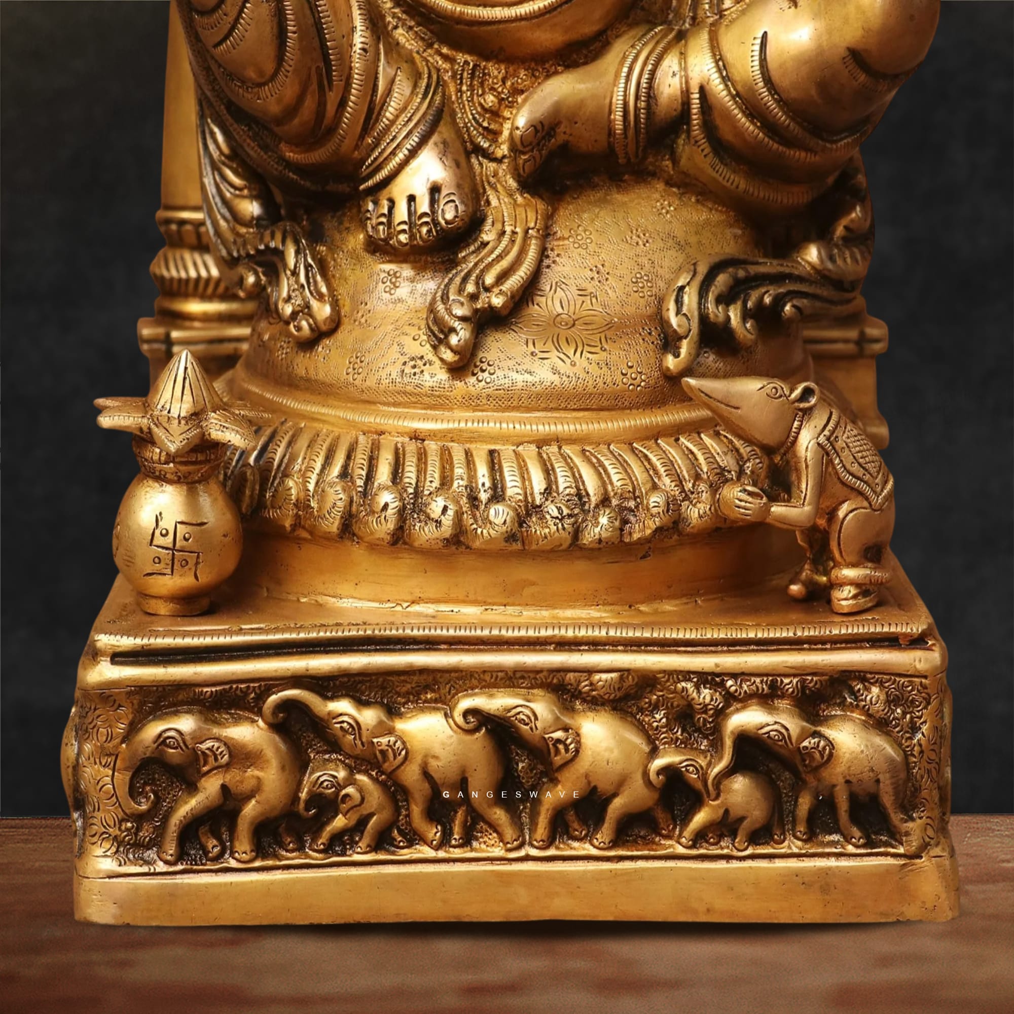 Ganesh Brass Statue with Suraj Prabhavali - 24 inches - Image 4