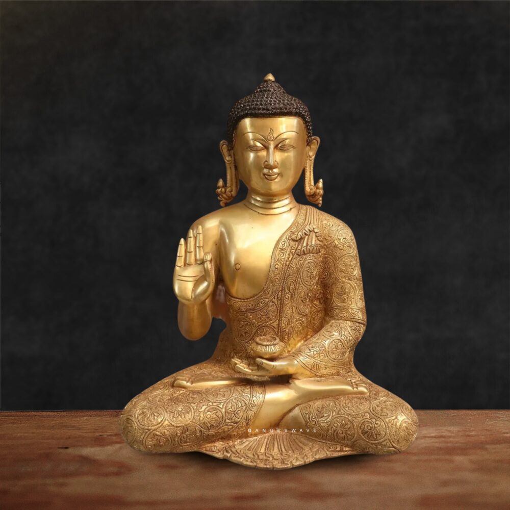 Golden Brass Buddha Statue