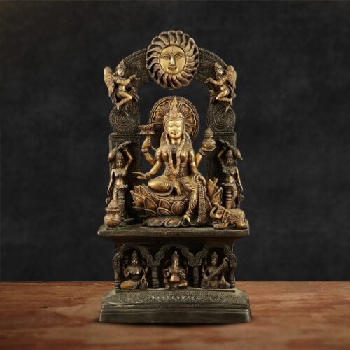 Lakshmi Chola Sculpted Brass Statue - 20 inches