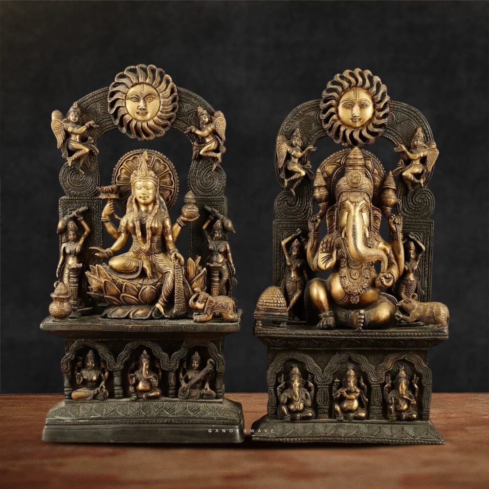 Lakshmi Ganesh Chola Sculpted Statue - 20 inches