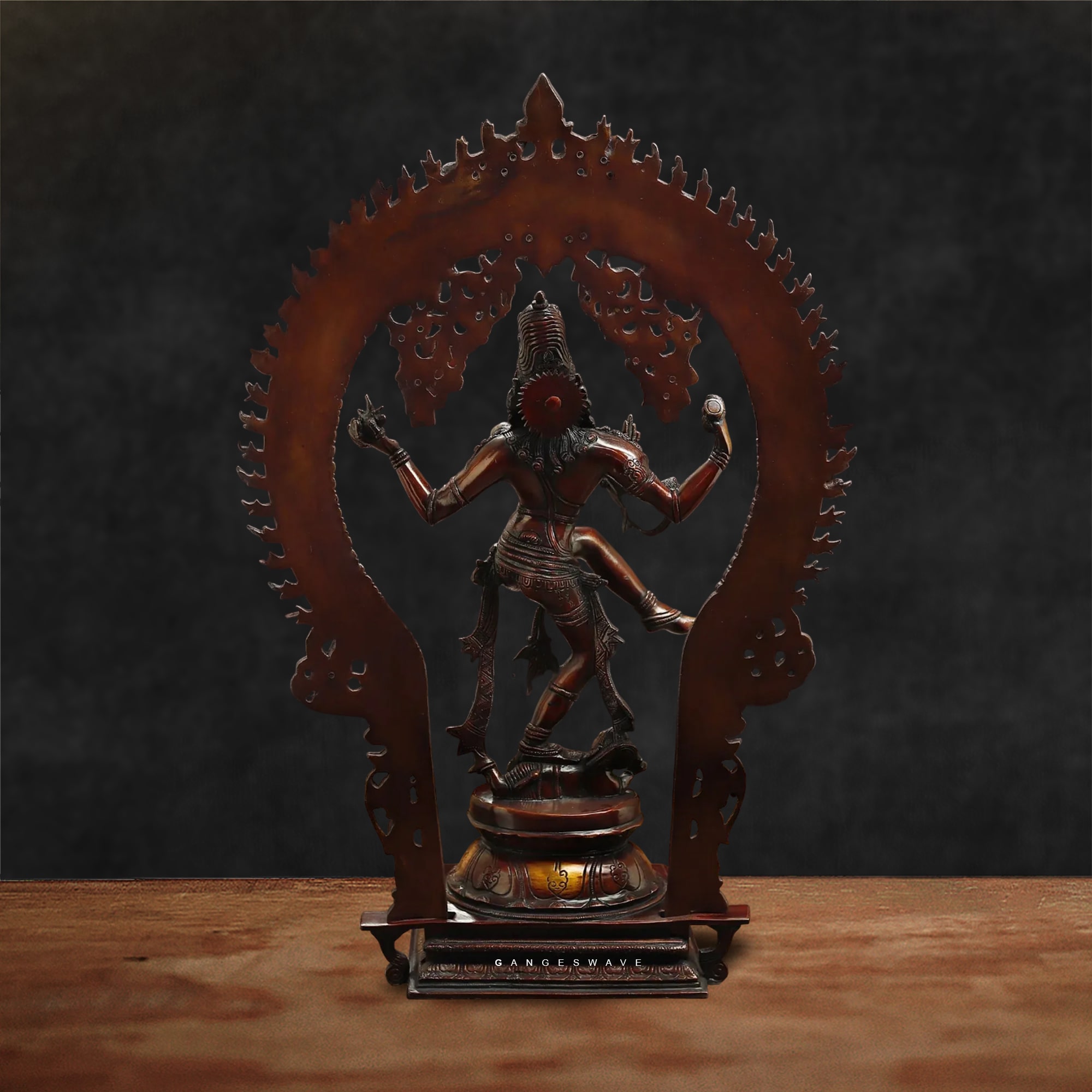 26 inches Nataraja Brass Statue in Vintage Finish - Image 2