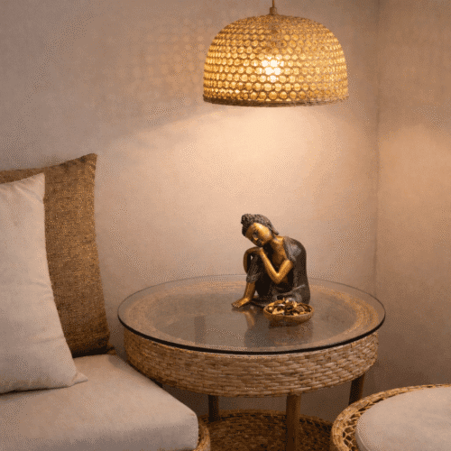 Buddha Brass Decor in Thinking State - 8 inches