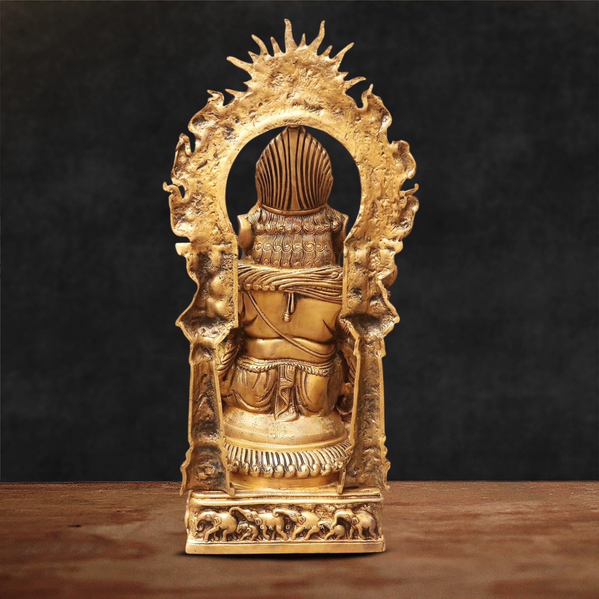 Ganesh Brass Statue with Suraj Prabhavali - 24 inches - Image 2
