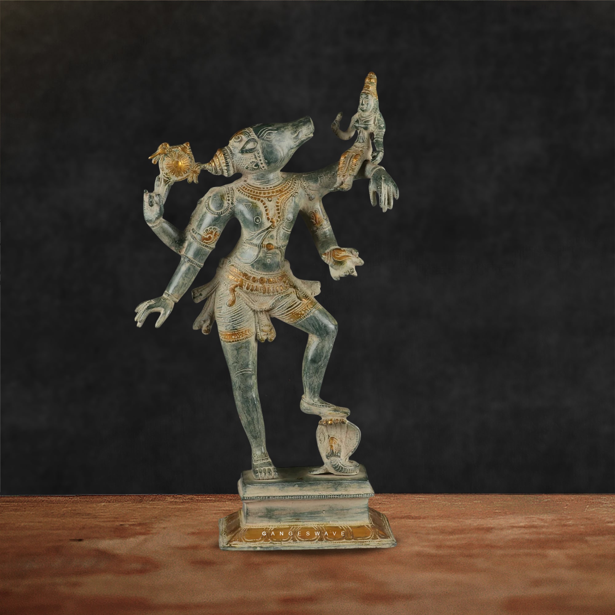 Exquisite Vishnu Varaha Brass Statue - 18 inches