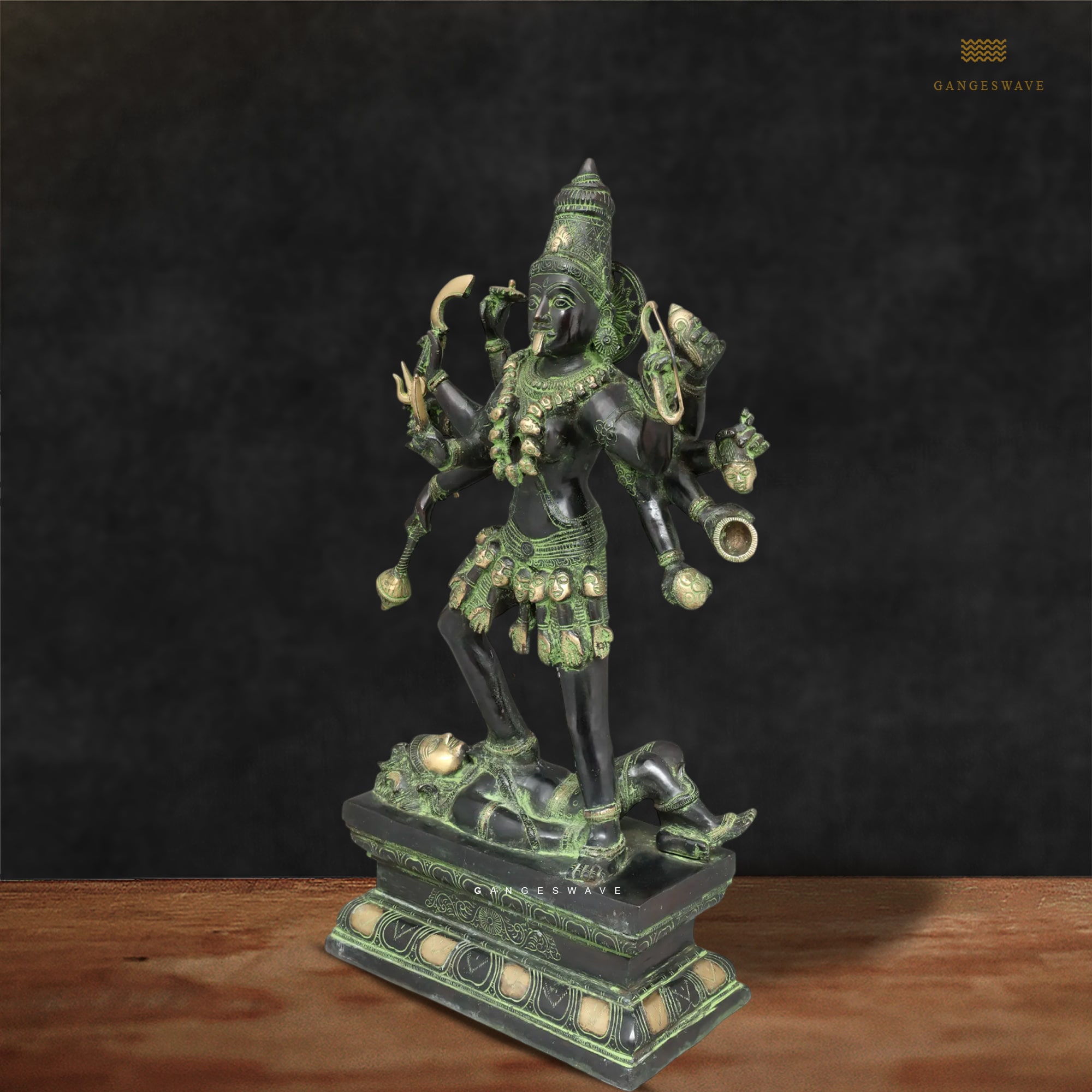 Ma Kali Statue in Vintage Finish - 24 inches - Image 4