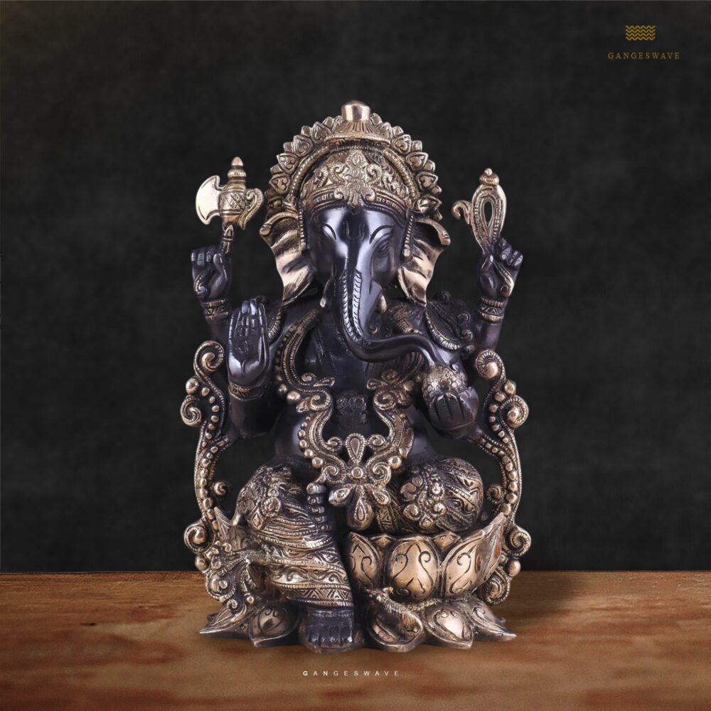 Black-Brass-Ganesh-Statue