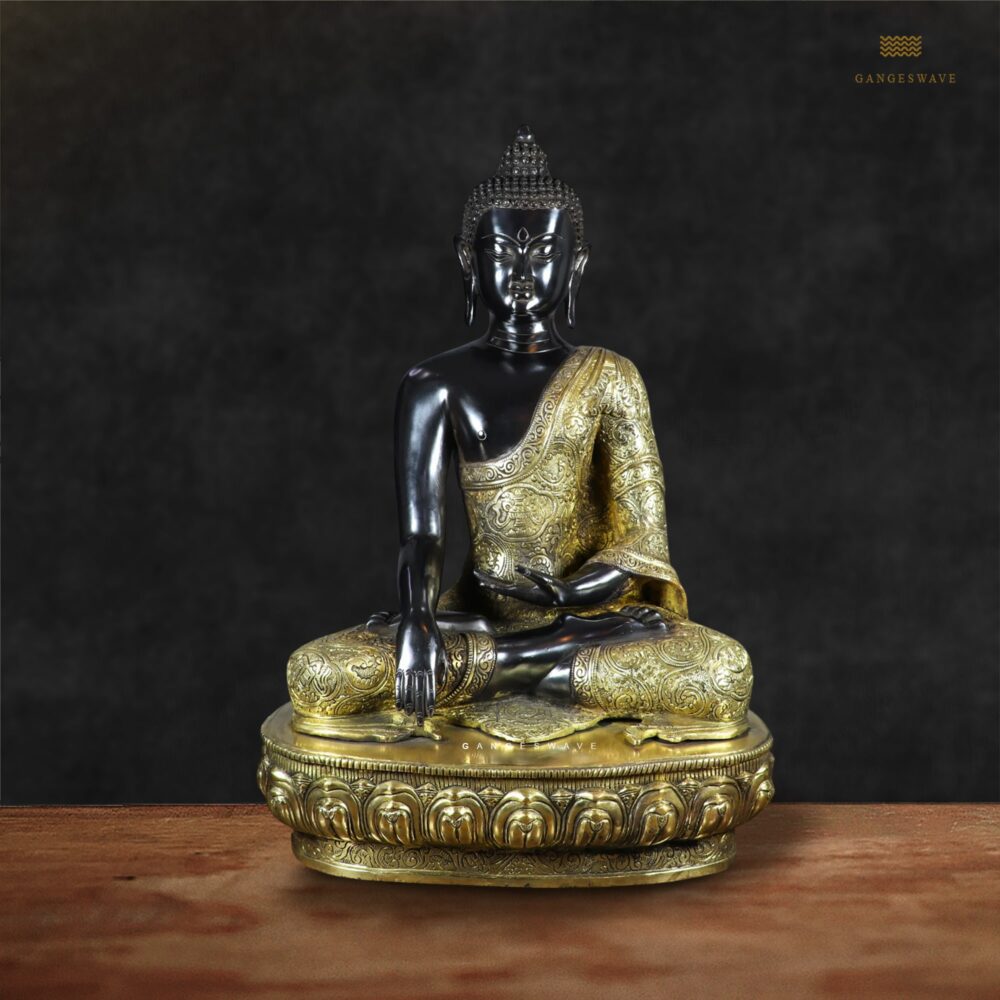 Black Brass Buddha Statue