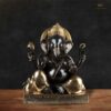 Black and Gold Brass Ganesh Statue