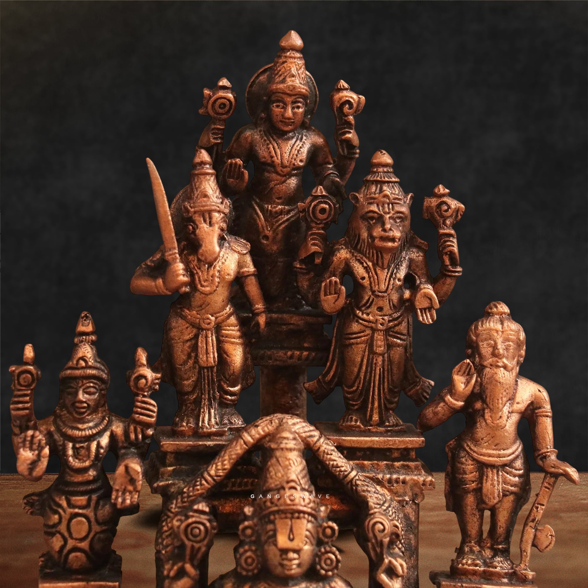 Venkateswar Dusavatara Pure Copper Idol - 8 inches - Image 6