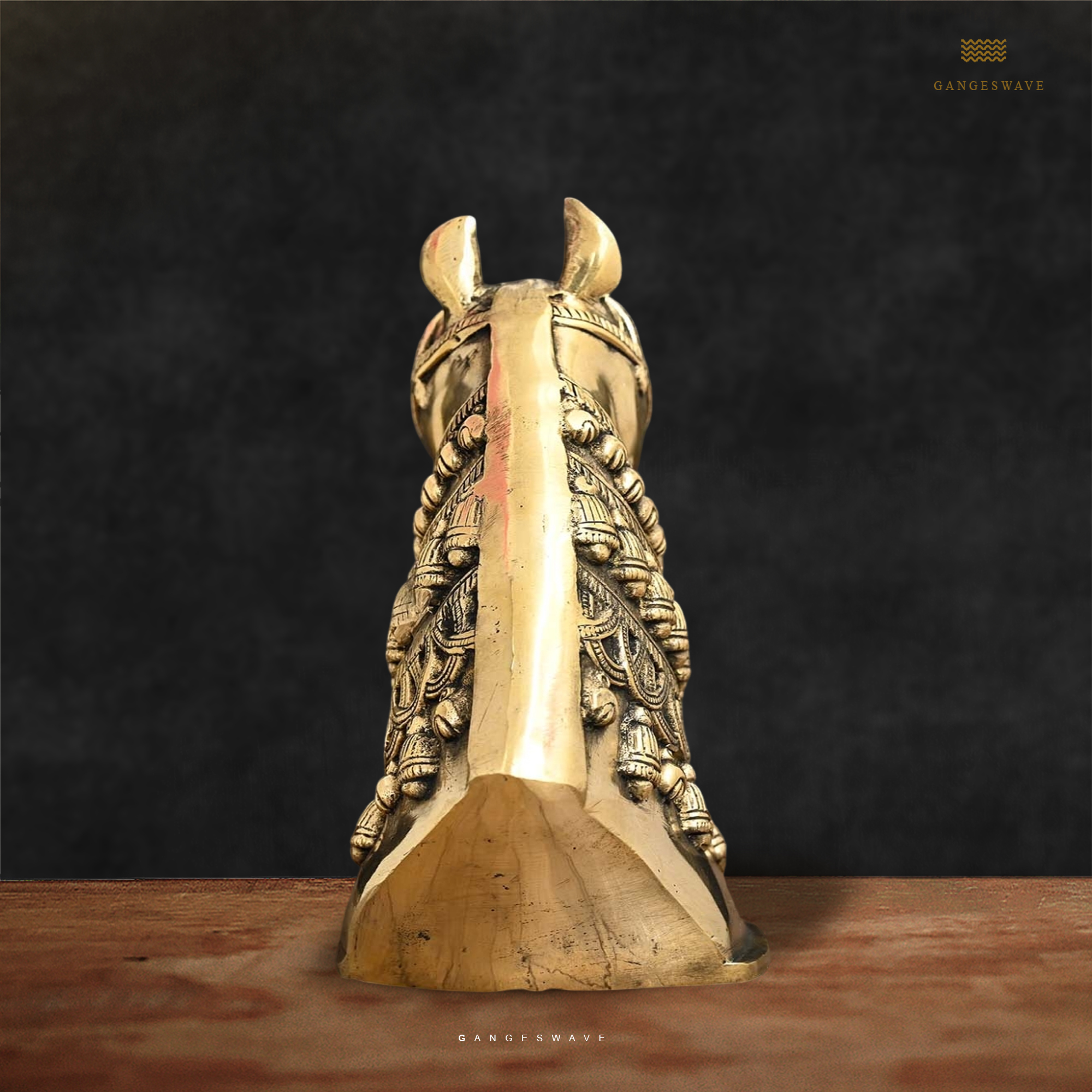 Brass Horse Head Figurine Decor - 11 inches - Image 3