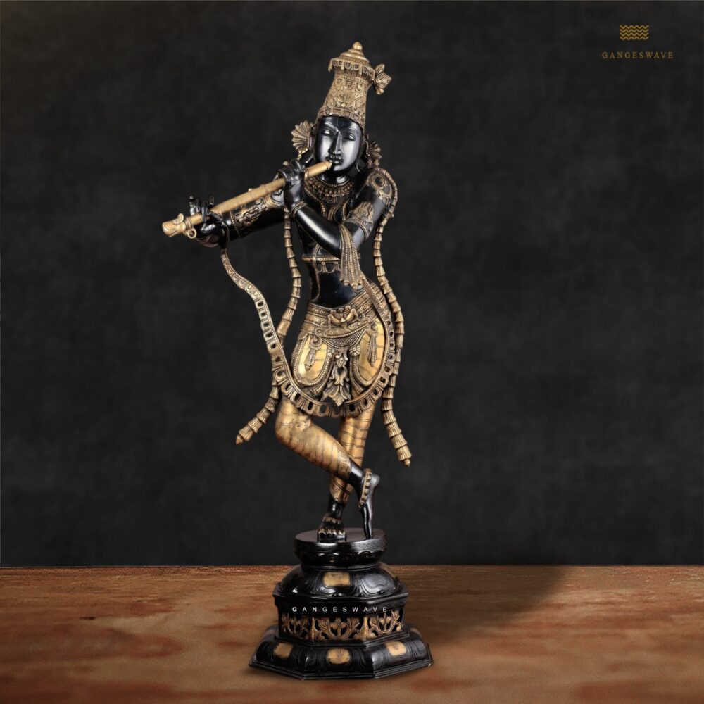 Superfine Big Krishna Brass Statue