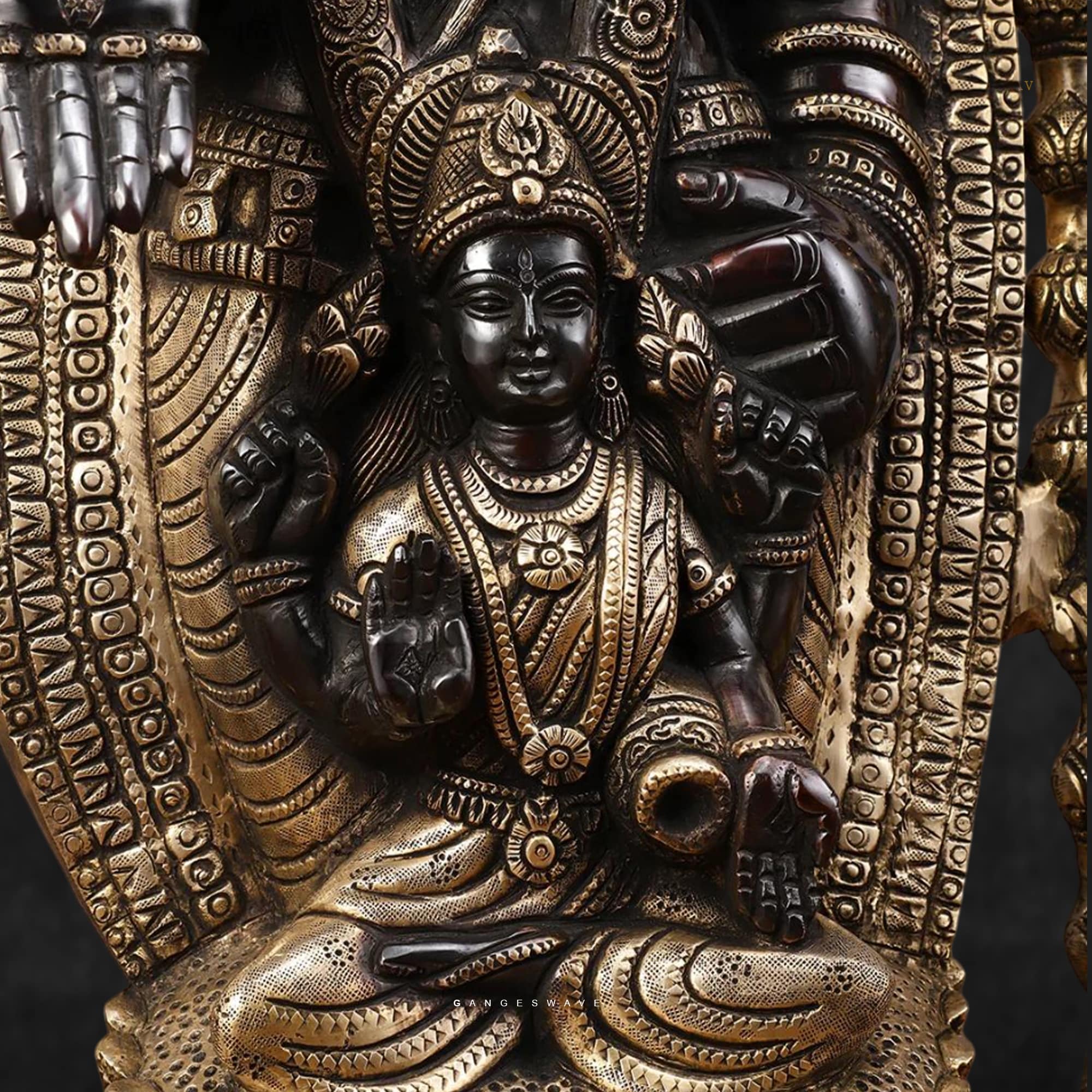 Tirupati Balaji Statue with Devi Padmavati Engraved - 28 inches - Image 6