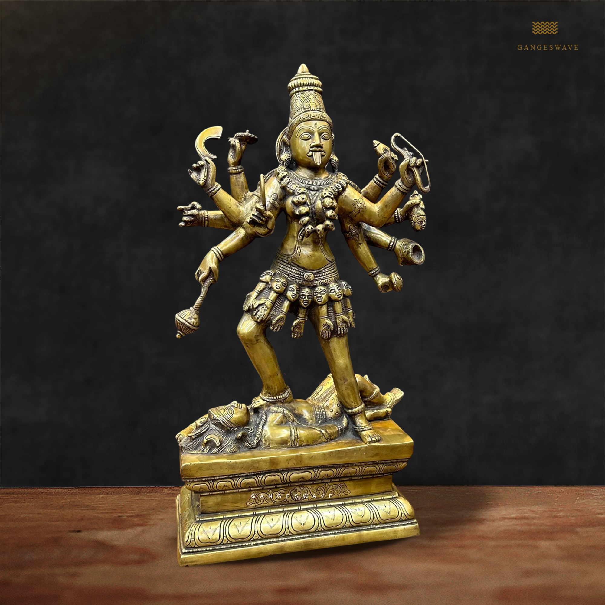 Ma Kali Golden Brass Statue - 24 inches - Image 4