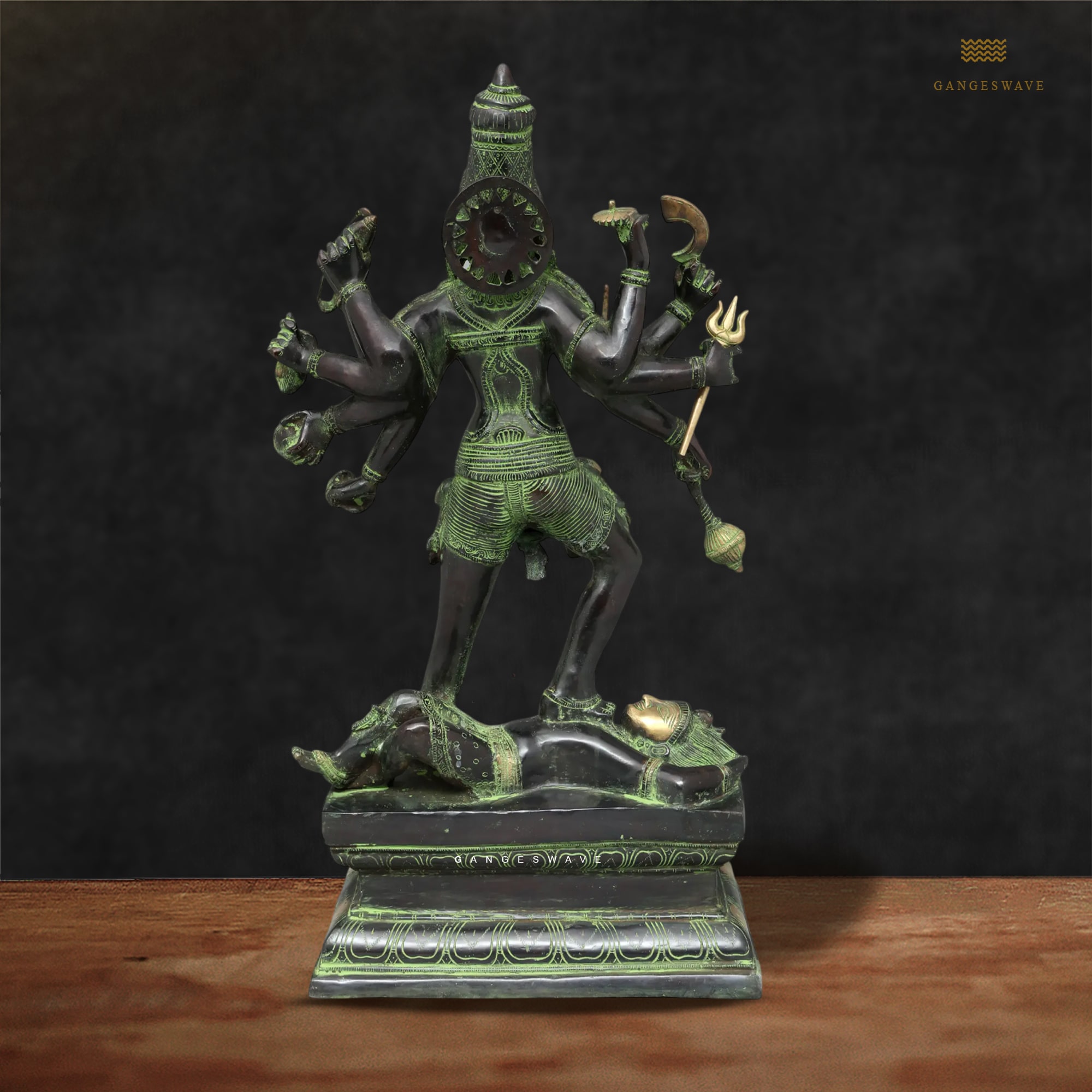 Ma Kali Statue in Vintage Finish - 24 inches - Image 3