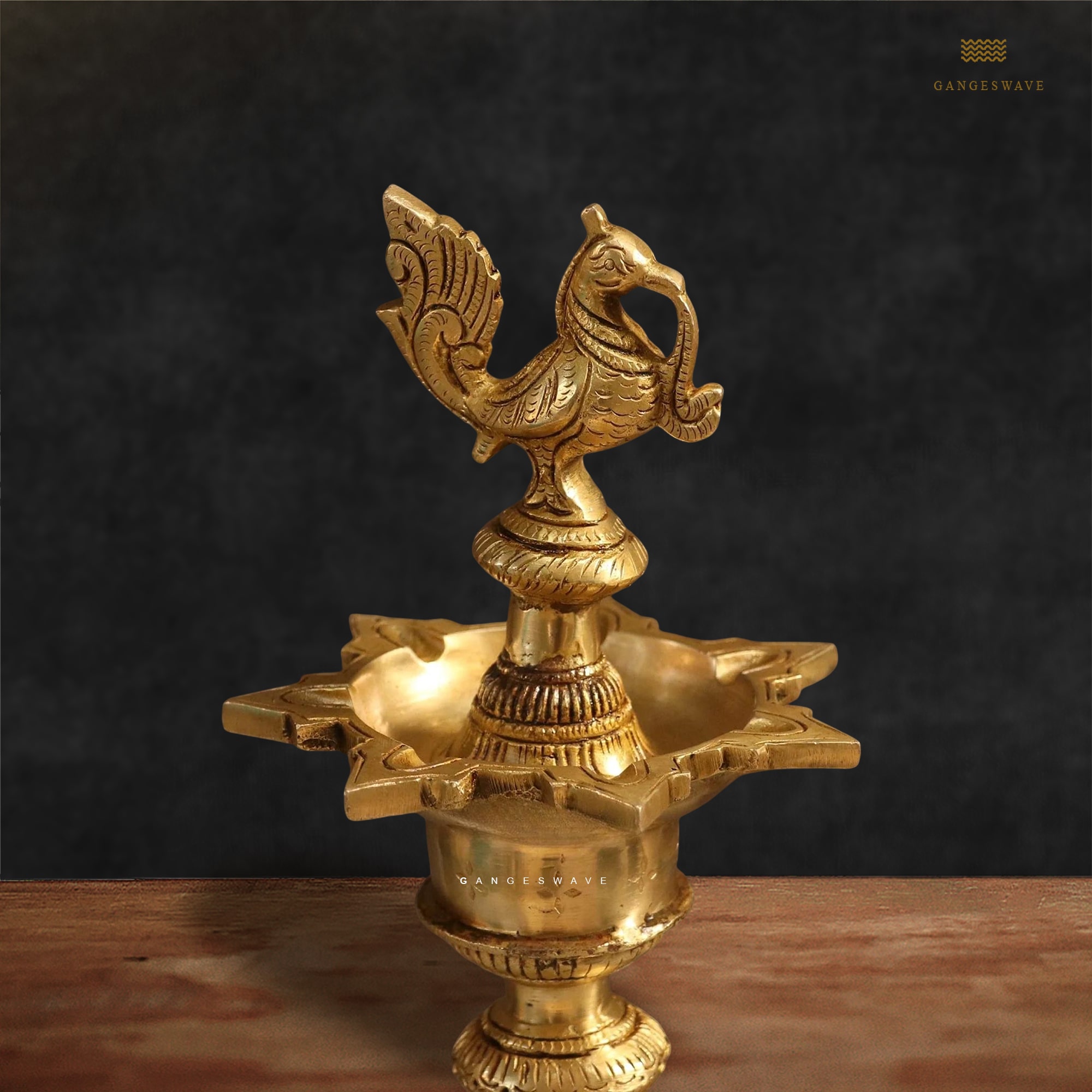 Brass Diya Superfine with Peacock - 15 inches - Image 2