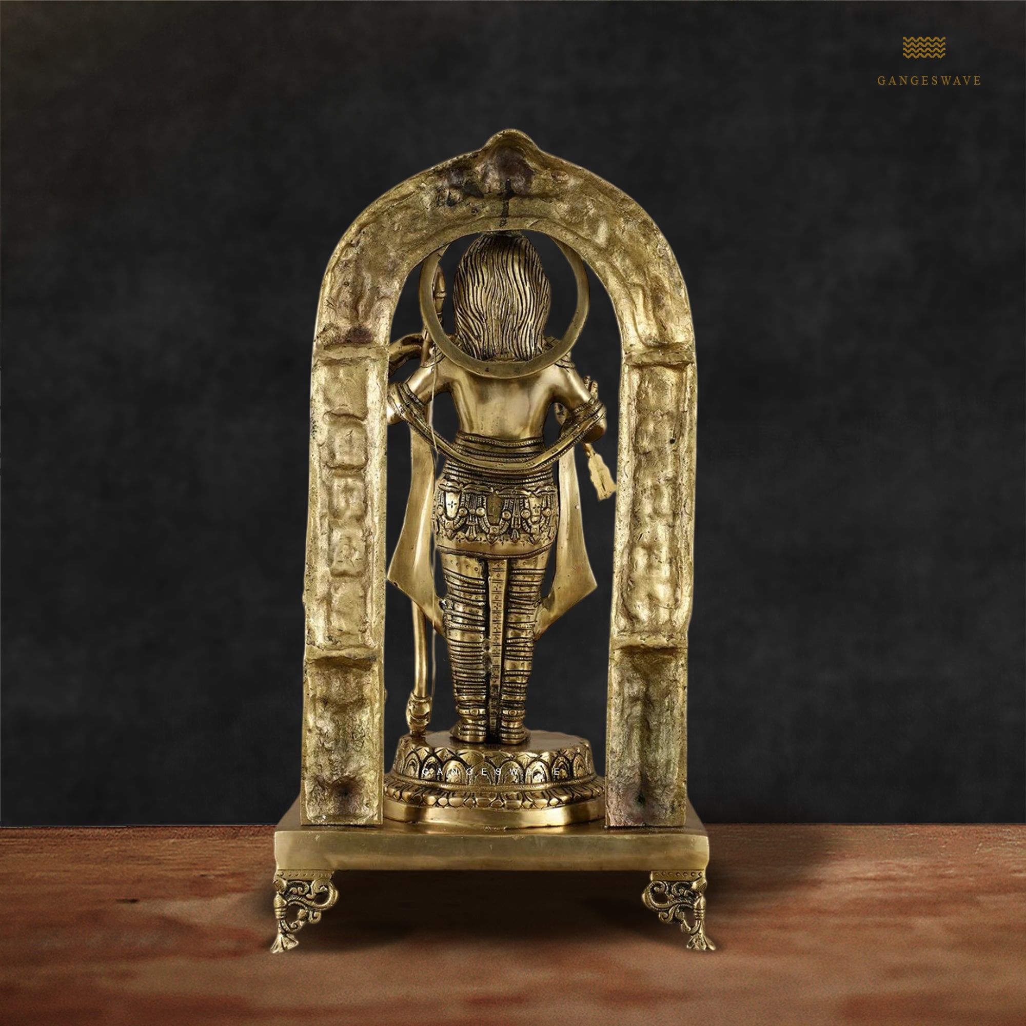 Ram Lalla Superfine Brass Statue with deities sculpted frame - 24 inches - Image 3