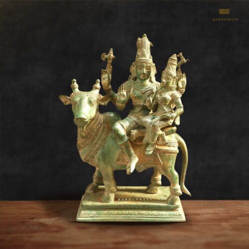 Shiv Parvati Brass Statue on Nandi