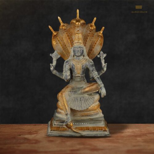Stone Finished Brass Vishnu